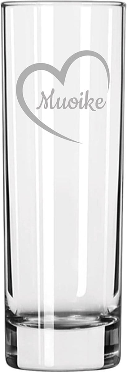 Gegraveerde longdrinkglas 22cl Muoike mei hert