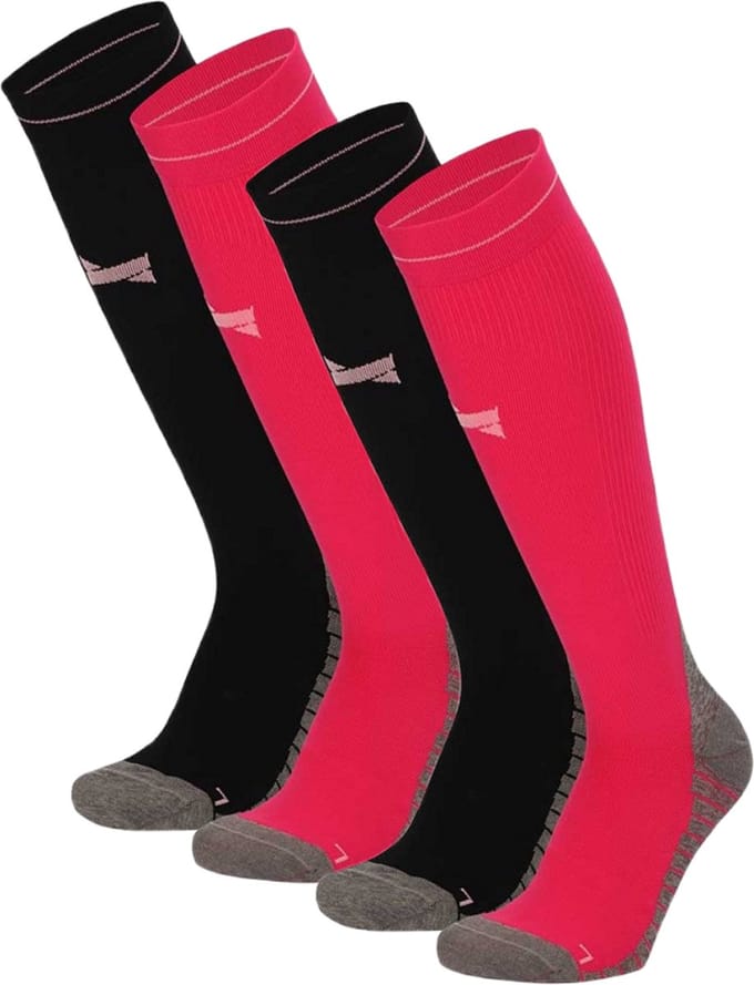 Xtreme - Hardloopkniekousen - Compressie - Roze - 4-pack - 39/42 -
