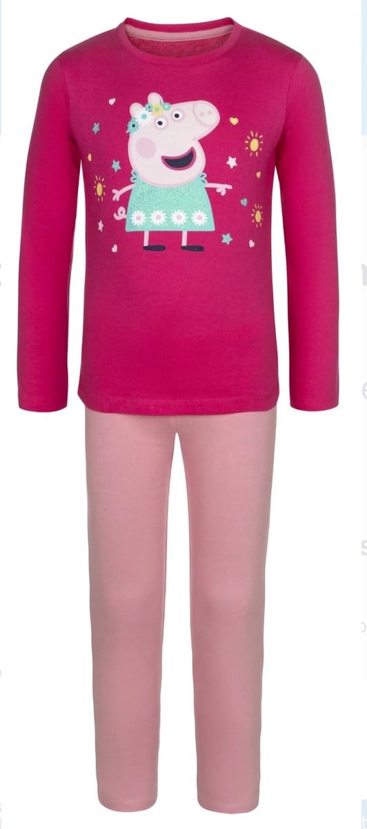 Peppa Pig pyjama - Meisjespyjama - Roze - Katoen - Maat 110/116