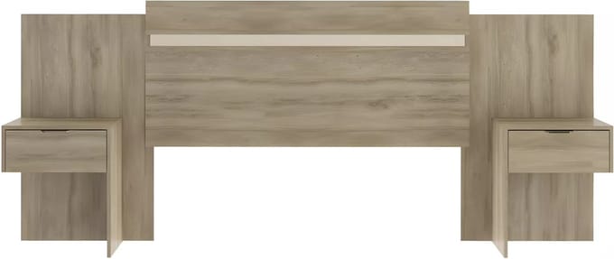 Vente-unique Hoofdeinde met nachtkastjes - Uitbreidbaar 140/160 cm - Eiken - PARATI