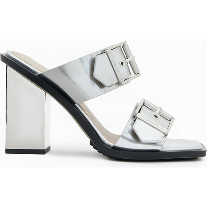 AllSaints Camille Mule Metallic Silver Taglia: 36 | Infradito Outlet | Donna | Grigio