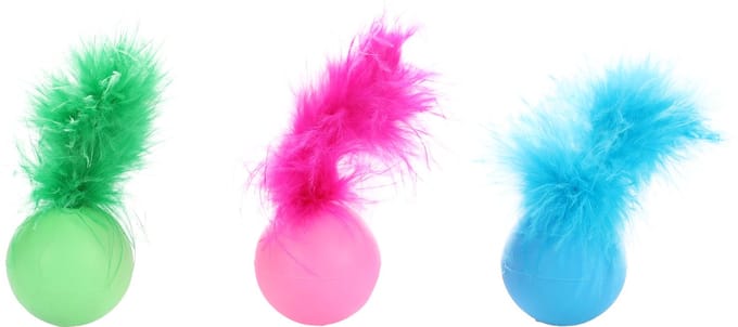 Flamingo Howi - Speelgoed Katten - Ps Howi Bal Met Pluim Assortiment - 1st - 129388 - 1st