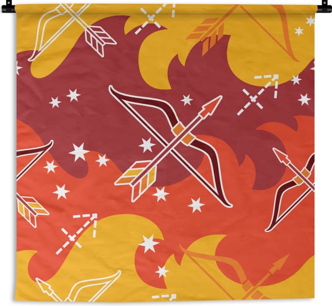 Wandkleed - Wanddoek - Boogschutter - Zodiac - Design - 60x60 cm - Wandtapijt