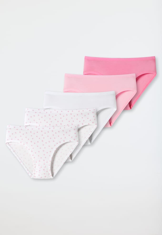 Slips, set van 5, stippen, meerkleurig  95/5 116