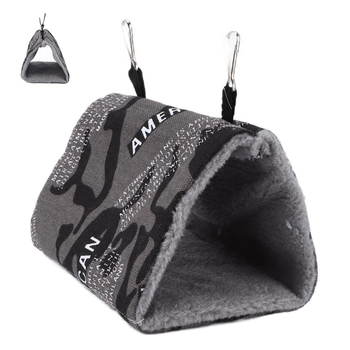Maison Nid d'Oiseau Chaud Toile Douce Triangle Hiver Chaud Coton Hamac Lit pour Mainate Perroquet Pigeon et grise