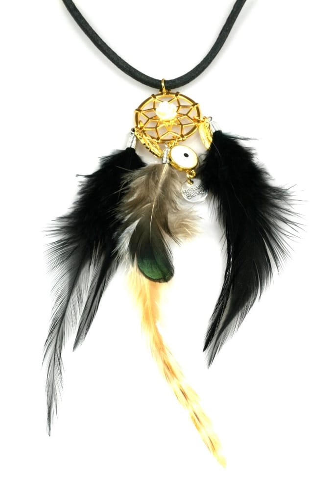 ballchain met zwarte verenhanger