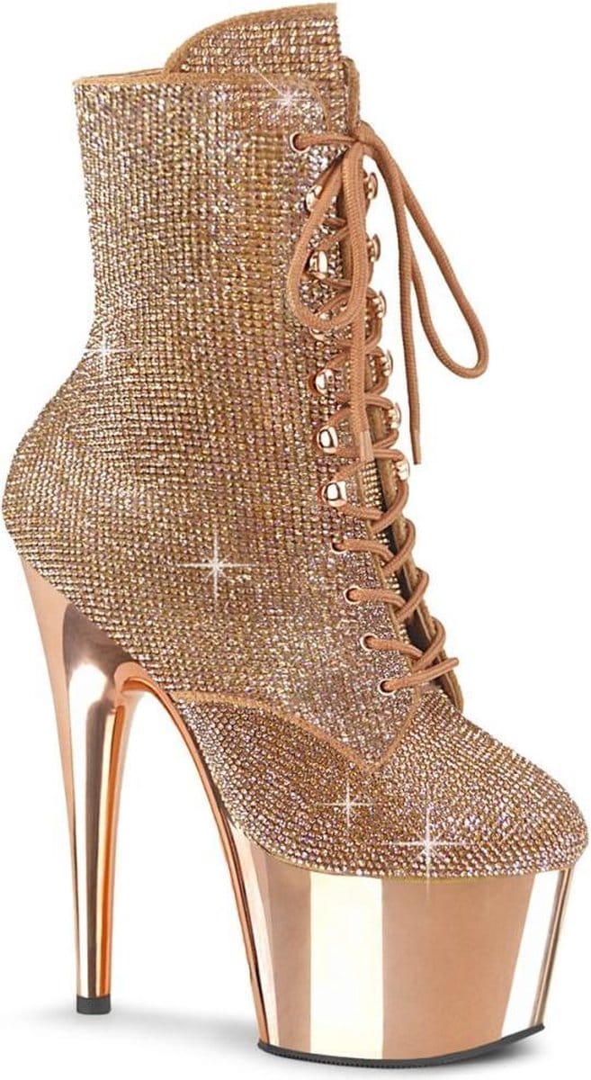 Pleaser - ADORE-1020CHRS Plateau Laarzen - US 7 - 37 Shoes - Champagne