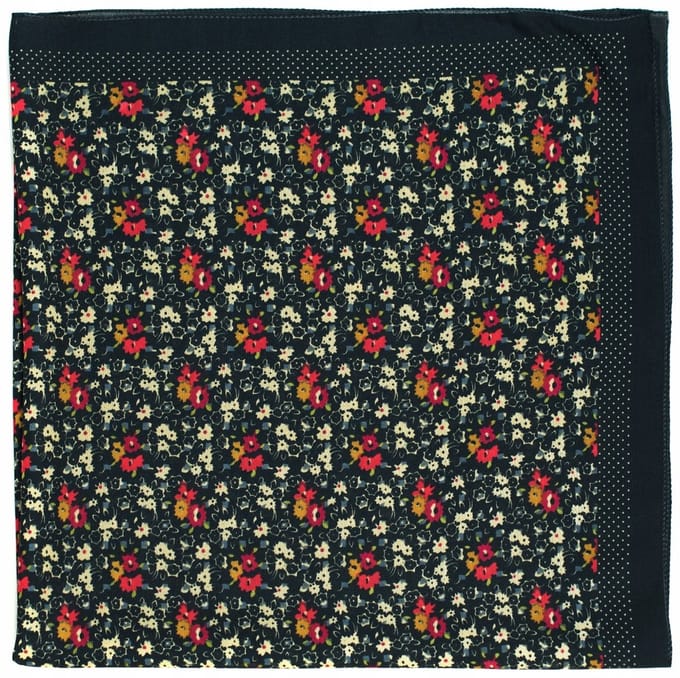 Meadow Dames Sjaal - Zwart met Bloemendessin