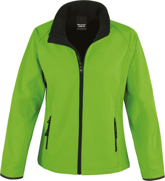 Result Women´s Printable Soft Shell Jacket RT231F - Vivid Green/Black - M
