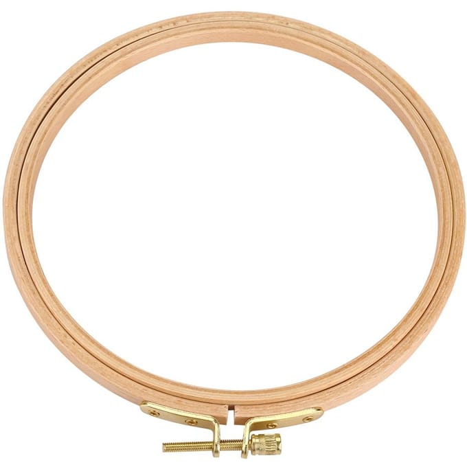 Hand Borduurring Houten Cirkel Frame voor Kruissteek Borduren Naaldkunst DIY Tool 15.5cm beige