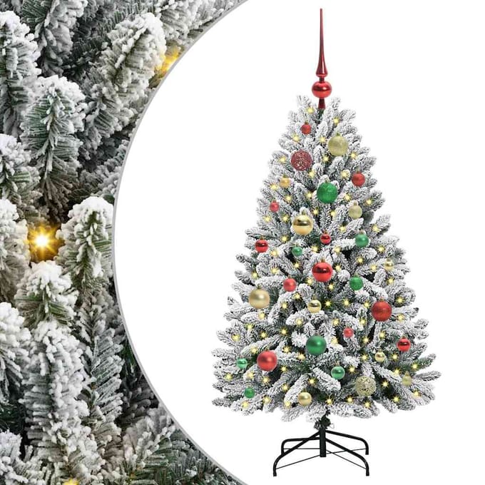 vidaXL - Kunstkerstboom - 120 - cm - 150 - LED's - Warmwit - PVC - en - Staal
