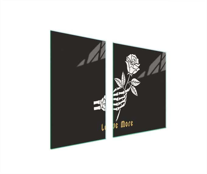 TMK ArtDeko - Snijplank - Glas - 100x52 cm - Roos