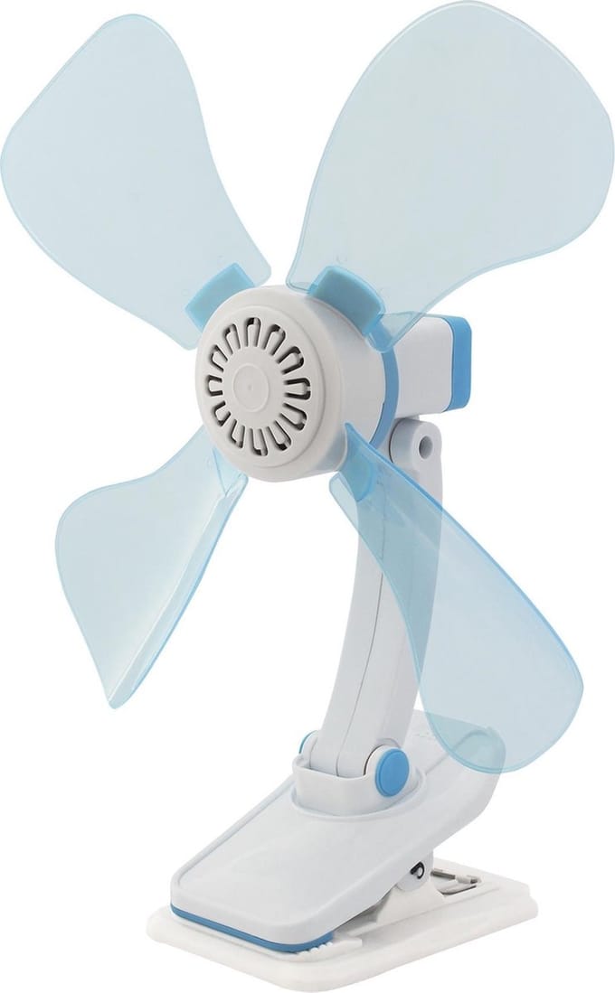 Eurotrail 12V met klem - Tafelventilator - Lichtblauw