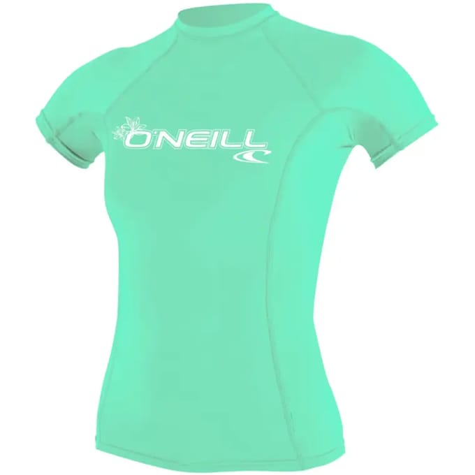 O'Neill - UV-shirt voor dames met korte mouwen - Basic Rash - Aqua - maat XS