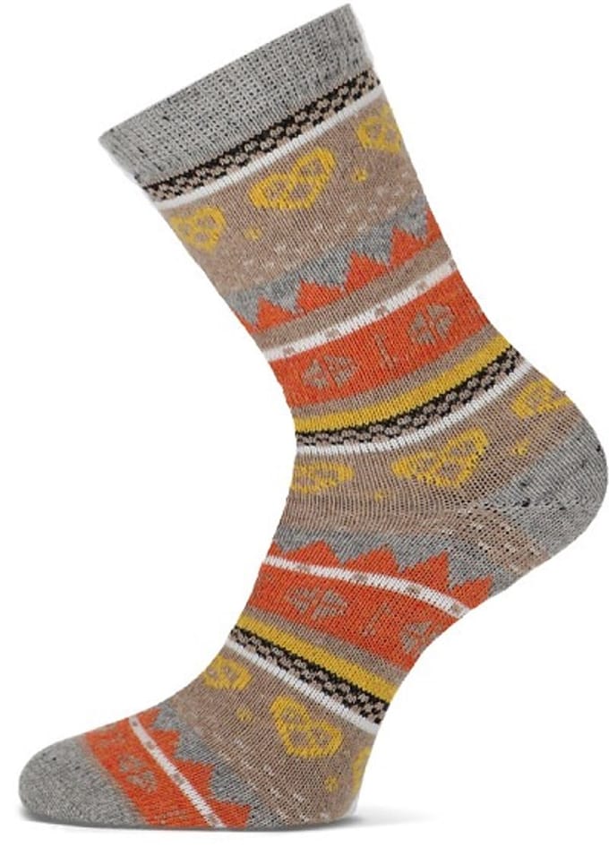 Dames wolmix sokken met dessin - Grey - 36-42
