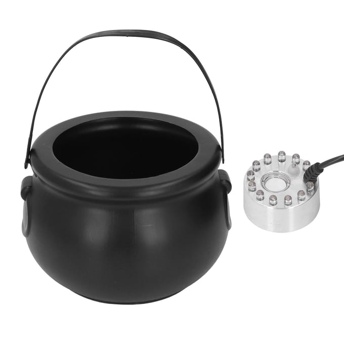 Halloween Ketel Mistmaker 12 LED's Horror Stijl Zilver Halloween Mistmaker Decoraties voor Feest black