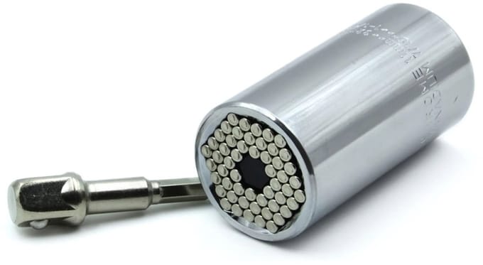 GEKO Universele dopsleuteladapter - 7-19 mm - CrV staal - Inclusief booradapter