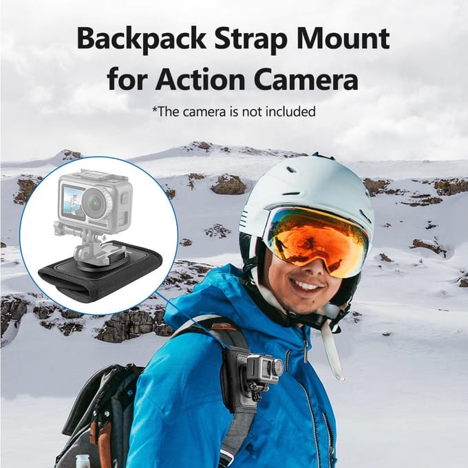 TELESIN actiecamera rugzak riembevestiging cliphouder compatibel met DJI OSMO Pocket GoPro Hero zwart