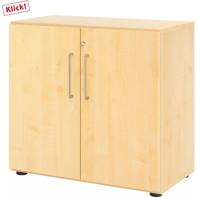Kasten Breno, 2 OH, afsluitbaar, 28 kg per plank, B 800 x D 420 x H 748 mm, esdoorn/mapulier