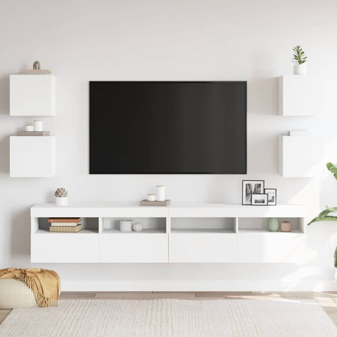 vidaXL - Tv-wandmeubelen - 4 - st - 30,5x30x30 - cm - wit