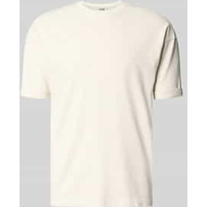 T-shirt met mouwomslag en ronde hals