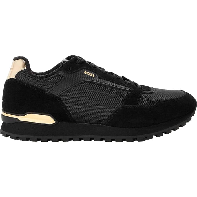 Boss Heren Parkour Athletic Suede Trainers (Zwart)