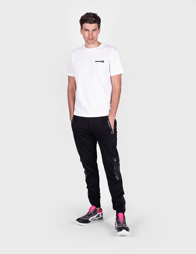 Les Hommes T-shirt Typography Mannen zwart