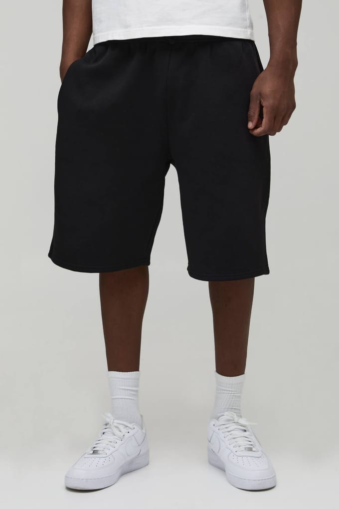 Tall Essential Baggy Fit Jersey Short | Black | Size 2XL