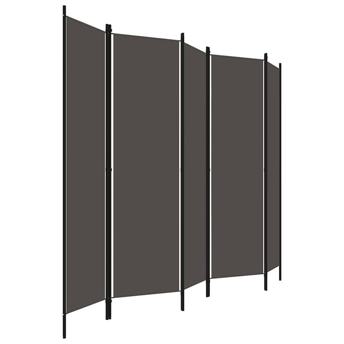 vidaXL - Kamerscherm - met - 5 - panelen - 250x180 - cm - antraciet
