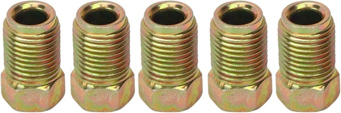 30 Pieces Labor Saving Universal Fit Solid Brake Line Fittings - 3/8 Inch Metal for Cars