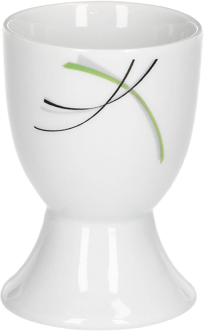 Eierdopje Donna 4,8cm - wit porselein met lijndecoratie