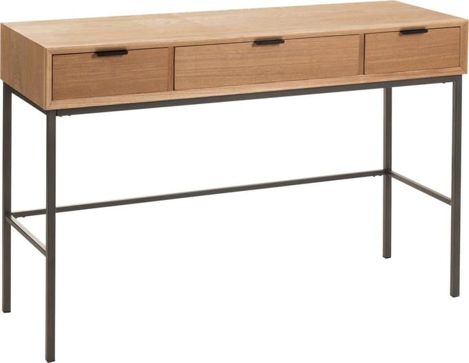 J-Line console 3 Laden - hout/metaal - naturel