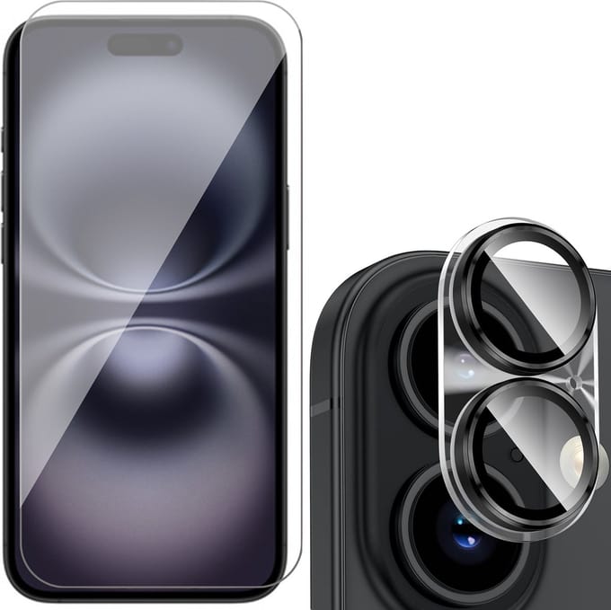 Screenprotector & Camera geschikt voor iPhone 16 Plus - Gehard Glazen Tempered Glass Krasbestendig