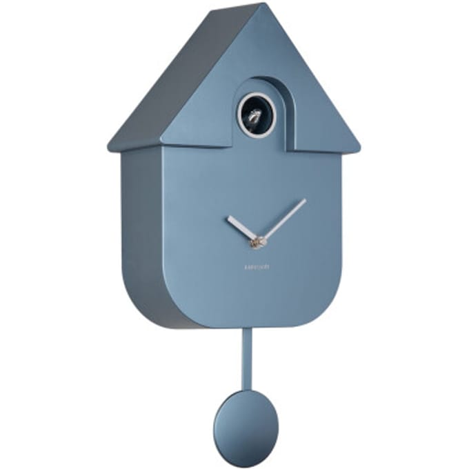 Karlsson - Wandklok Modern Cuckoo Metallic - Metallic dark blue