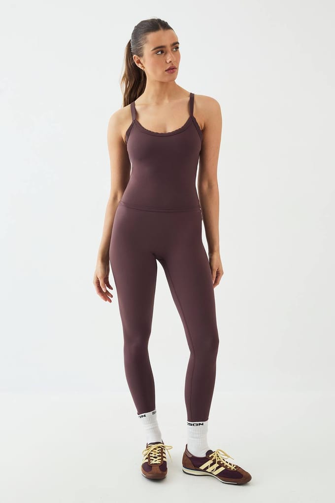 Dames Dsgn Studio Ultra Sculpt Dikke Biesjes Vest Top | Chocoladebruin | Maat: Small
