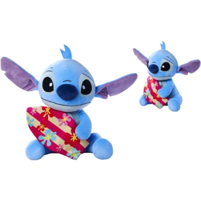 Simba Toys plush Stitch met surfplank - Disney pluche knuffel van 50 cm