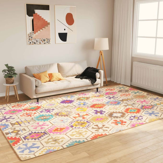 vidaXL - Vloerkleed - wasbaar - 190x300 - cm - meerkleurig