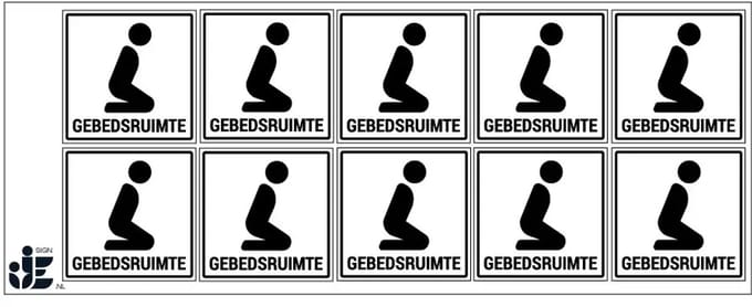 Gebedsruimte sticker | 5 x 5 cm - 10 stuks per vel
