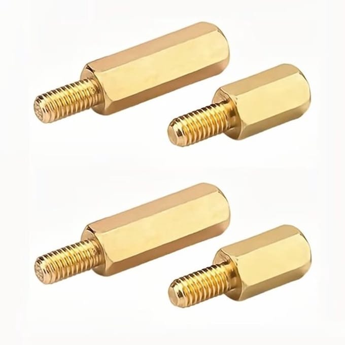 Allecto - Messing Mannelijke Vrouwelijke Hex Spacer