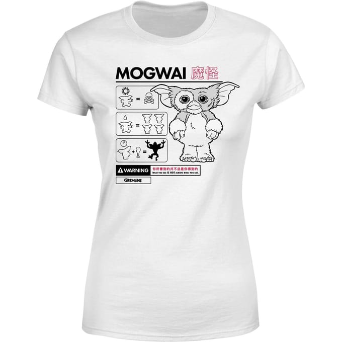 Gremlins Mogwai Instructional Women's T-Shirt - White - S