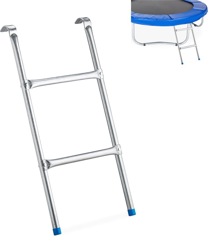 trampoline ladder - 76 x 38 cm - 2 tredes - trapje - zilver