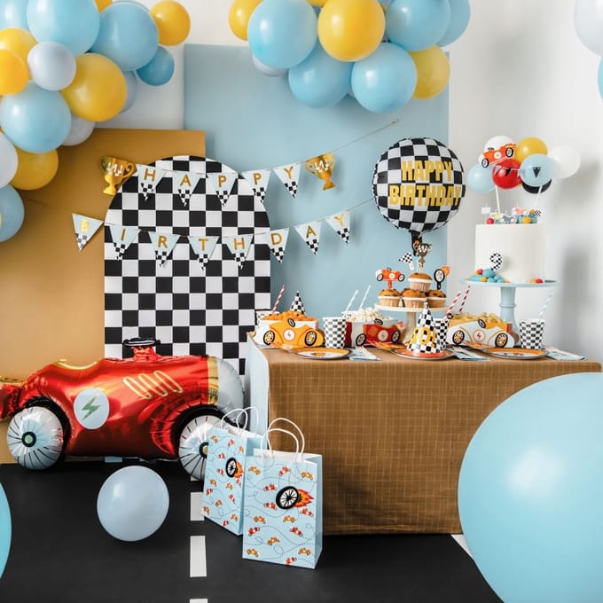 PartyDeco Cadeau Tas - Auto's - 105x18x25cm