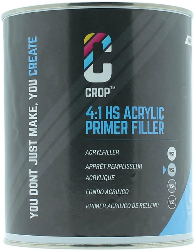 CROP 2K HS Acryl Primer Filler GRIJS VS2 - Blik 1 liter
