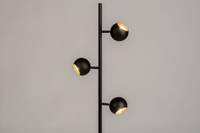 Lumidora Vloerlamp 74113 - DUNK - 3 Lichts - G9 - Zwart - Goud - Metaal