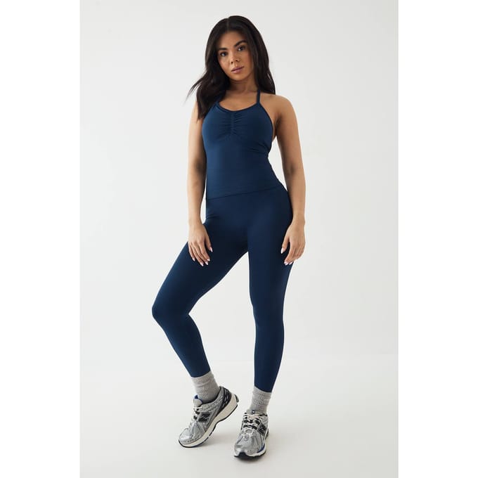 Dames DSGN Studio Ultra Contour Naadloze Hoge Taille Legging | Marineblauw | Maat: Medium