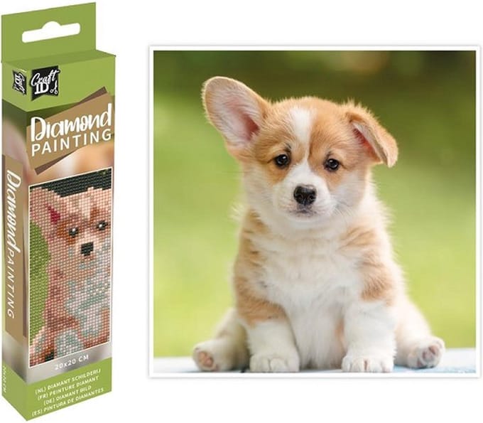 Craft ID Diamond painting schattige puppy | 20 x 20 cm