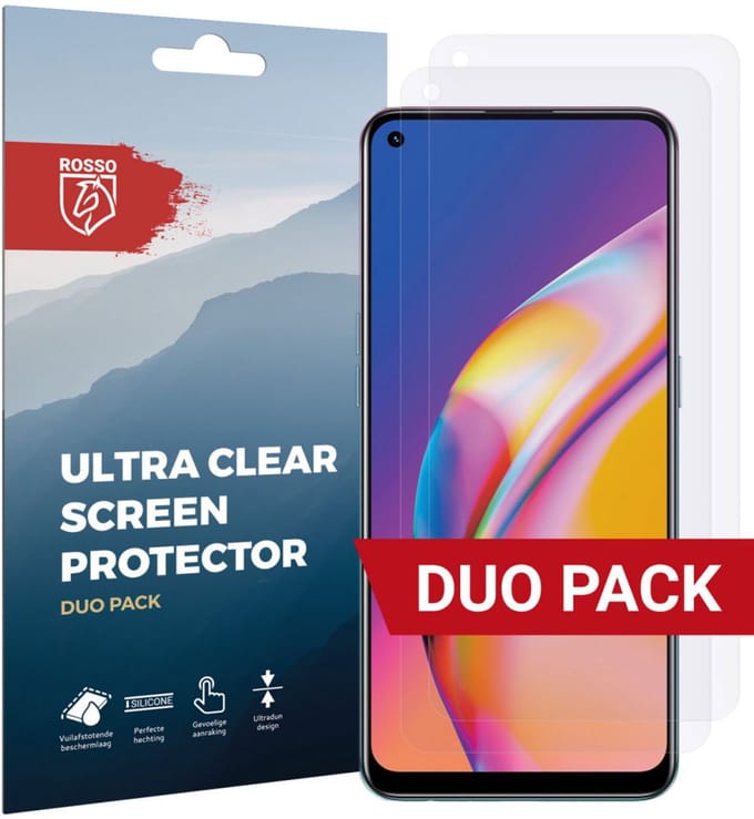 Rosso Screen Protector Ultra Clear Duo Pack Geschikt voor Oppo Reno5 Lite | TPU Folie | Case Friendly | 2 Stuks