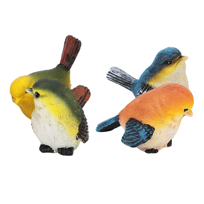 4 Stuks Hars Vogels Dier Beeldje Decoratie Gazon Tuin Binnenplaats Ornamenten yellow