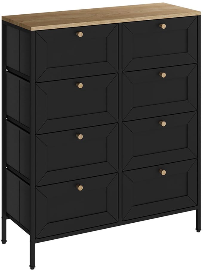 Vicco Belaro Ladekast – 80 x 95 cm met 8 laden Zwart