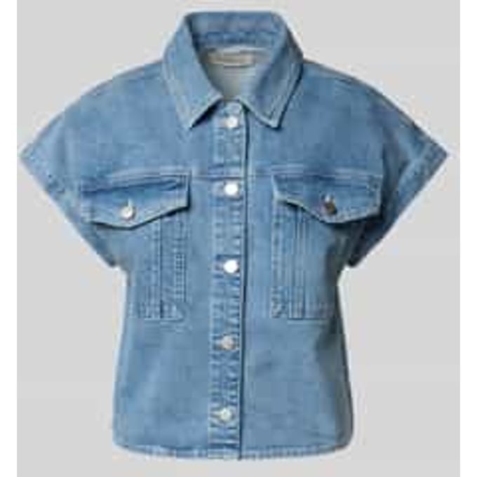 Regular fit jeansblouse met borstzakken, model 'Elida Ada'